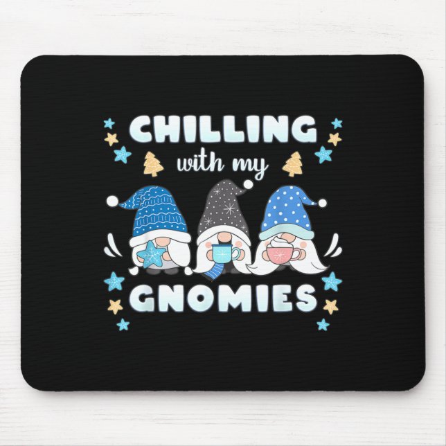 Winter, Funny Nordic Christmas Gnomes  Mouse Pad (Front)
