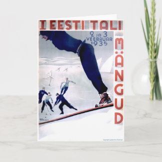 Winter Games Greeting Card, 1935 Holiday Card