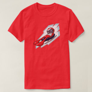 Winter Games Luge Anime Style Illustration T-Shirt