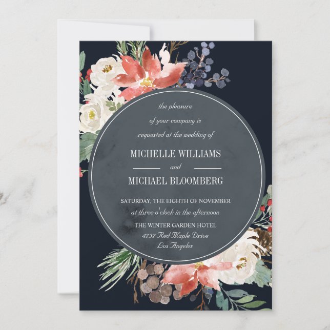 Winter Garden | Floral Wedding Invitation (Front)