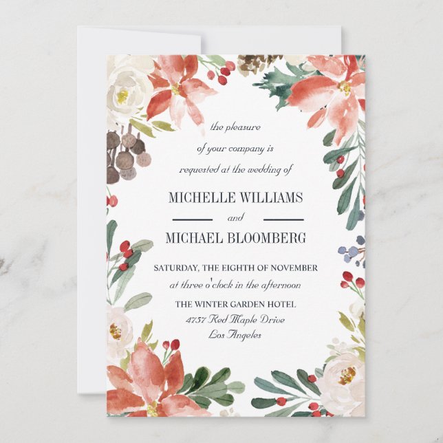 Winter Garden | Floral Wedding Invitation (Front)