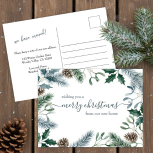 Winter Garden New Home Merry Christmas Postcard