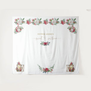 Winter Garland Xmas Sweet Sixteen Photo Backdrop Tapestry