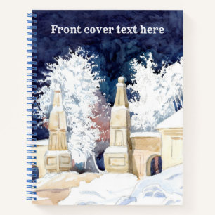 Winter gate at night notebook