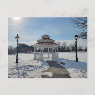 Winter Gazebo Taylor Michigan Postcard