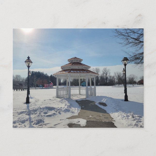 Winter Gazebo Taylor Michigan Postcard (Front)