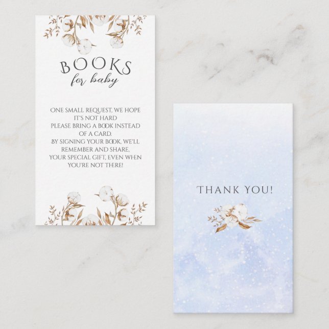 Winter Gender Neutral Books For Baby Baby Shower Enclosure Card (Front/Back)