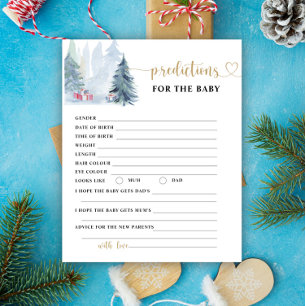 Winter gender neutral prediction for baby card