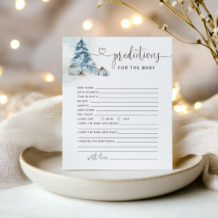 Winter gender neutral prediction for baby card