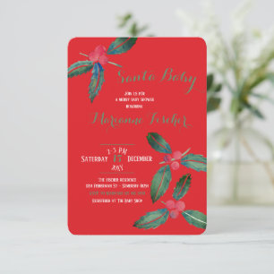 Winter gender neutral Santa baby Shower Invitation