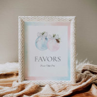Winter Gender Reveal Baby Shower Sign