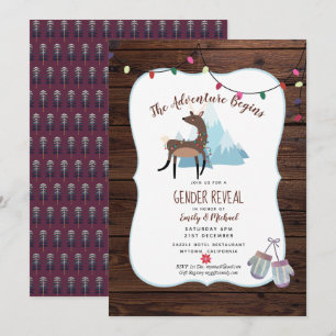Winter Gender Reveal Invitation Adventure Begins