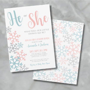 Winter Gender Reveal Party Invitation