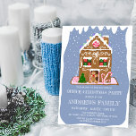 Winter Gingerbread Candy House Corporate Christmas Invitation<br><div class="desc">This cute and festive corporate Christmas holiday office Party invitation is perfect for the holiday season. It features cartoon illustrations of a gingerbread man in front of his gingerbread house with candy canes, a Christmas tree sugar cookie, icing decorations, lollipop, gumdrops, and mint candy on top of a white and...</div>