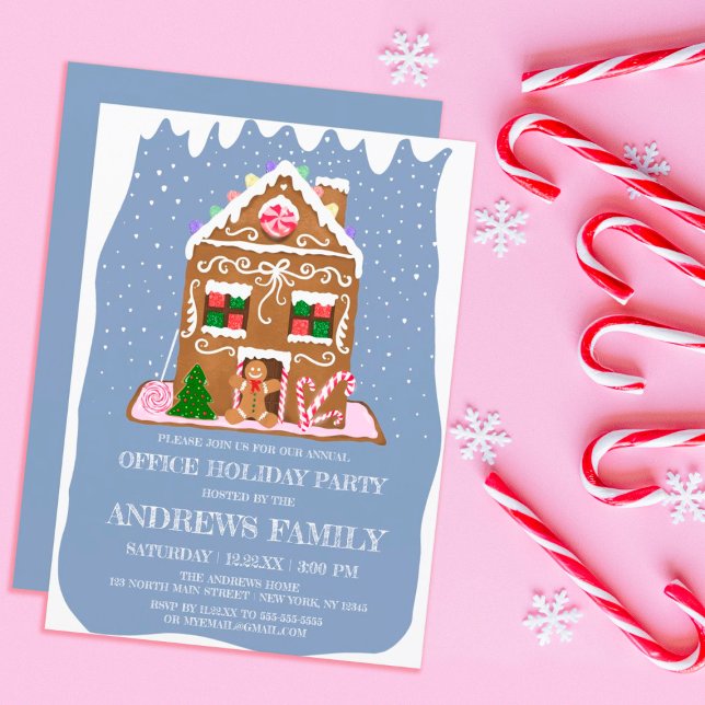 Winter Gingerbread Candy House Corporate Holiday Invitation (Creator Uploaded)