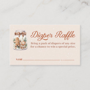 Winter Gingerbread Man Baby Shower Diaper Raffle Enclosure Card