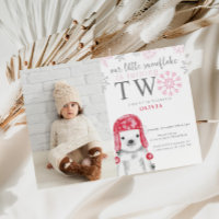 Winter Girl 2nd Birthday Photo Invitation