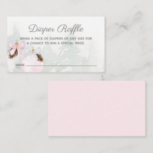 Winter Girl Baby Shower Diaper Raffle Enclosure Card