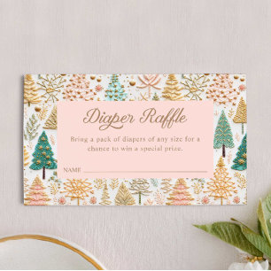 Winter Girl Baby Shower Diaper Raffle Ticket Enclosure Card