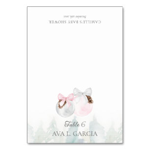 Winter Girl Baby Shower Place Card