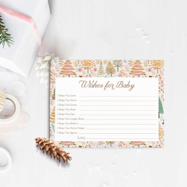 Winter Girl Baby Shower Wishes for Baby Card (Winter Girl Baby Shower Wishes for Baby Card)