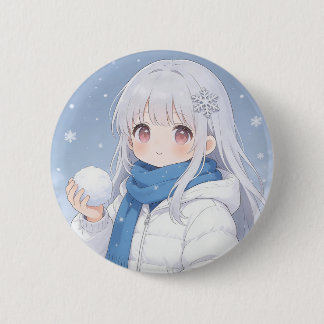 Winter Girl Button