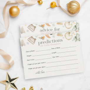 Winter Girl Pink Predictions Advice Baby Shower Enclosure Card