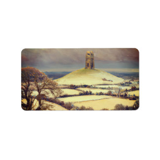 Winter Glastonbury Tor Label