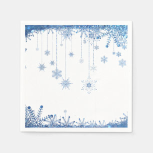 Winter glitter snowflakes wedding  Napkins