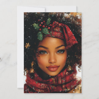 Winter Glow Afrocentric Queen – Holiday Art Card