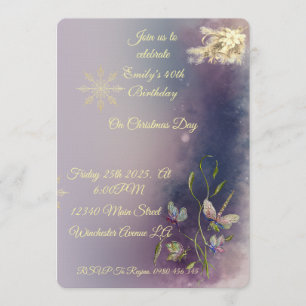 Winter Glow Birthday Flat Greeting Card