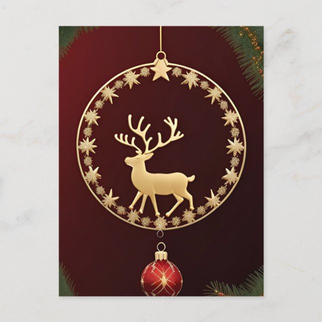 Winter Glow ❄️ Christmas Deer Luxury Decor Postcard (Front)