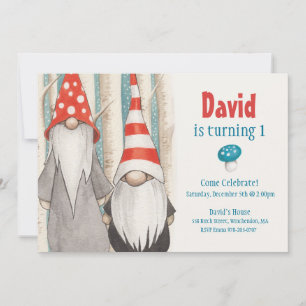 Winter Gnome Birthday Party Invitation