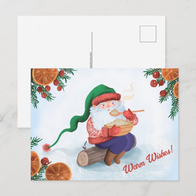 Winter Gnome in the Snow Postcard (Front/Back)