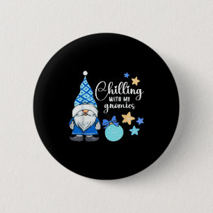 Winter Gnome, Nordic, Christmas Gnome  6 Cm Round Badge