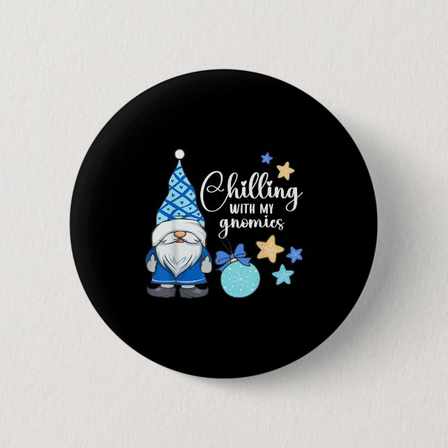 Winter Gnome, Nordic, Christmas Gnome  6 Cm Round Badge (Front)