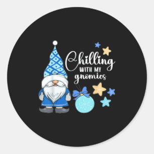 Winter Gnome, Nordic, Christmas Gnome  Classic Round Sticker