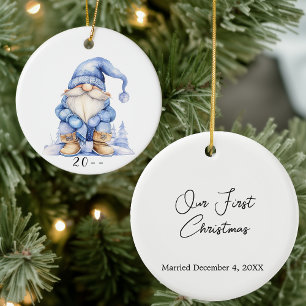 Winter Gnome Our First Christmas Ceramic Tree Decoration