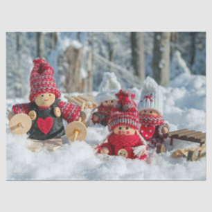 winter gnomes tissue paper