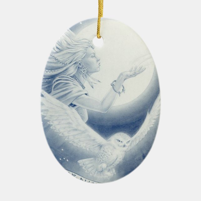 Winter_Goddess Ceramic Tree Decoration (Front)