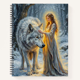 Winter Goddess & White Wolf Notebook