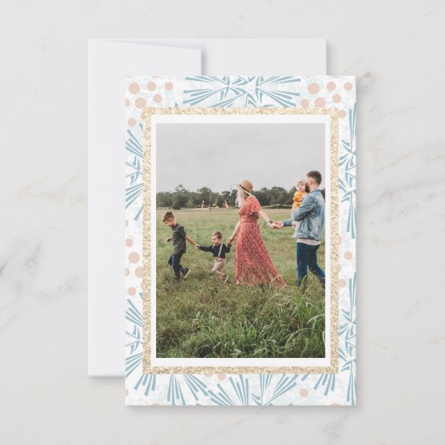 Winter Gold Christmas Photo Cards (Front)