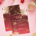 Winter Gold Snowflakes on Burgundy Christmas Party Invitation<br><div class="desc">Celebrate the Magic of Christmas! 🎄✨ Step into a winter wonderland with our elegant Christmas party invitation. Set against a rich burgundy backdrop, golden snowflakes gently fall, creating a festive atmosphere that promises warmth and joy. The details of the event are meticulously laid out, ensuring your guests have all the...</div>