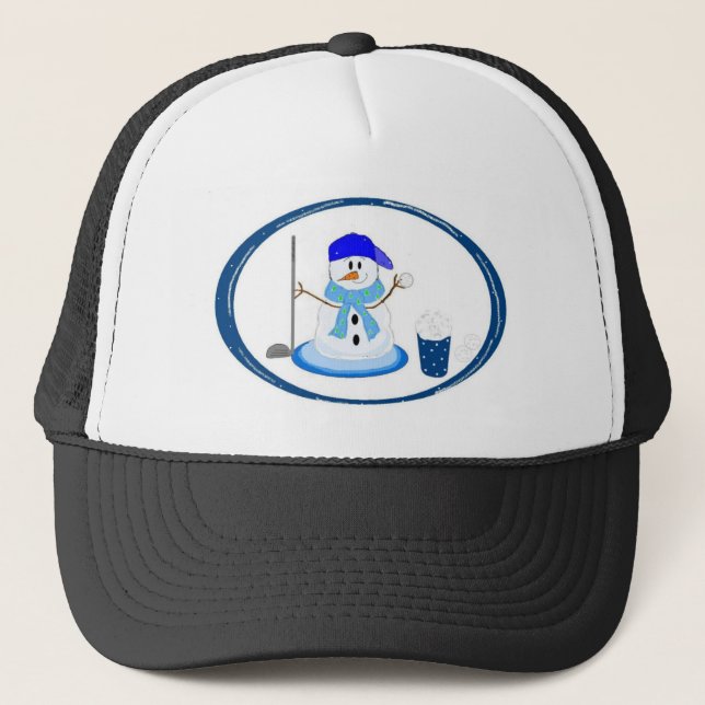 Winter Golf Design Trucker Hat (Front)