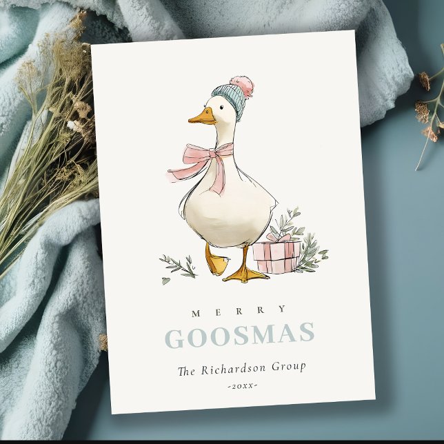 Winter Goose Christmas Funny Merry Goosmas  Holiday Card (Creator Uploaded)