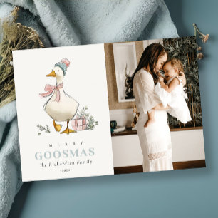 Winter Goose Christmas Funny Merry Goosmas Photo Holiday Card