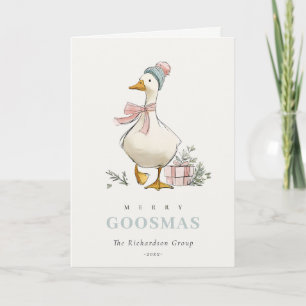 Winter Goose Christmas Goosmas Corporate Logo  Holiday Card