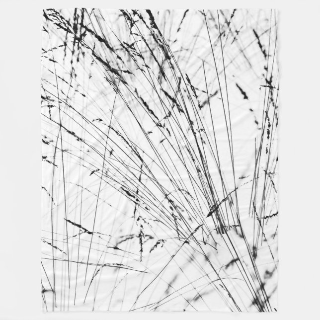 Winter Grass In Snow Fleece Blanket (Front)