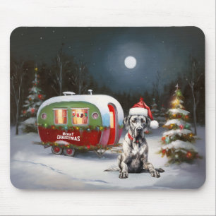 Winter Great Dane Caravan Christmas Adventure Mouse Pad