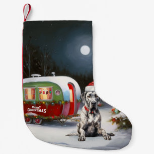 Winter Great Dane Caravan Christmas Adventure Small Christmas Stocking